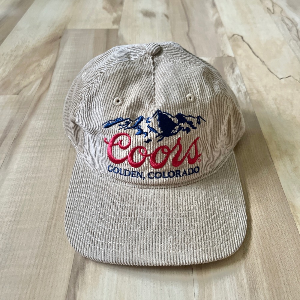 Coors Hat Adult One Size NWOT Corduroy Tan Classic Preppy Beer Collegiate Summer